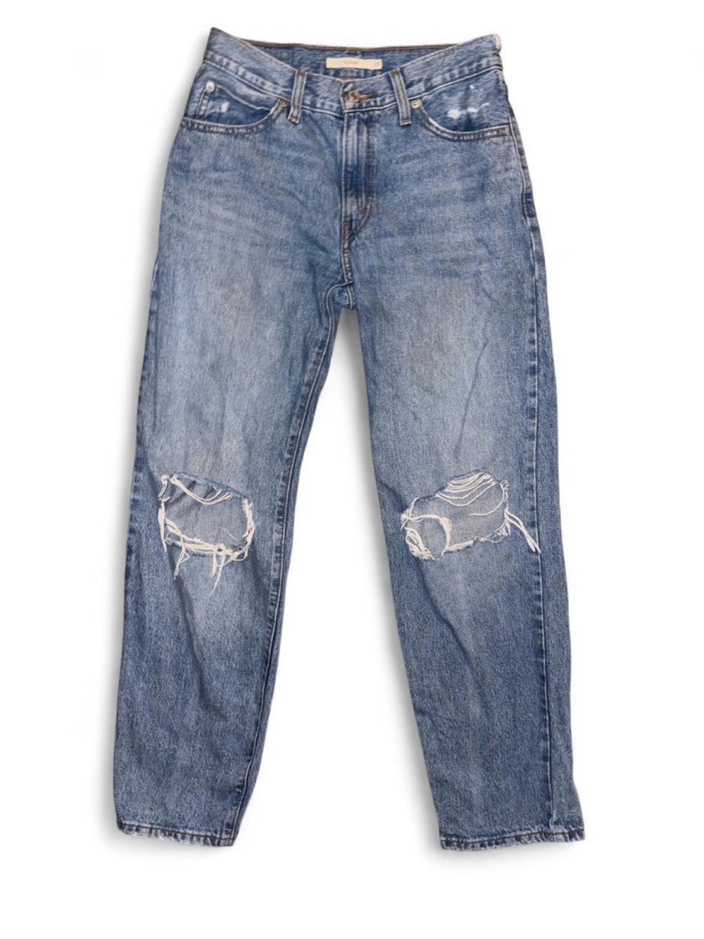 Levi's Straight Leg Distressed Blue Denim Jeans